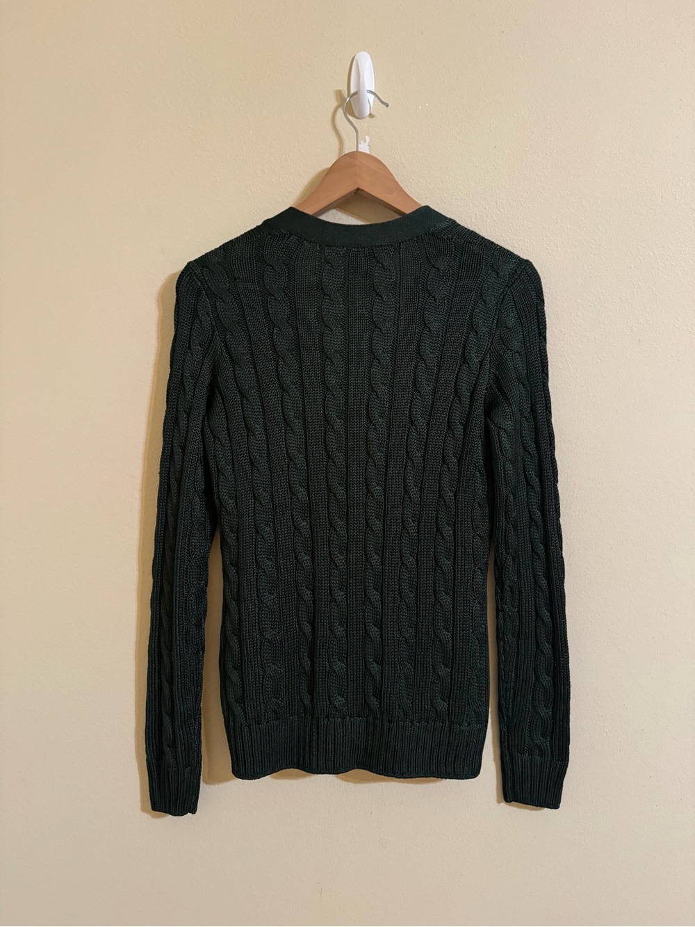 Ralph Lauren Purple Label New Cable Knit Silk Cardigan Sweater Green Small - Picture 8 of 8